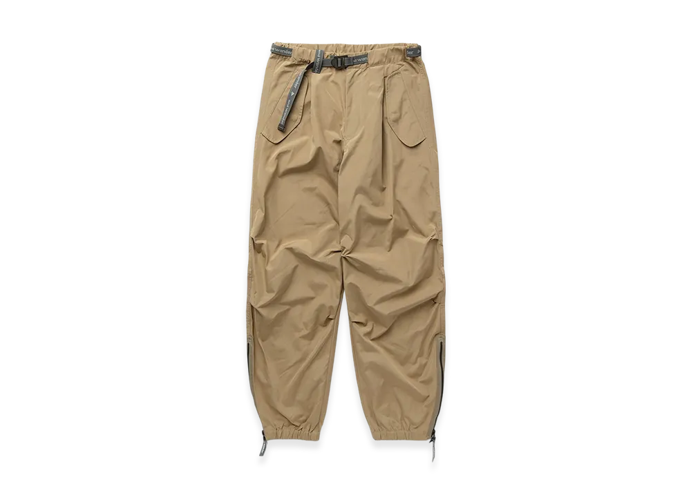 and wander High Count Cloth Side Zip Hem Pants "Beige"