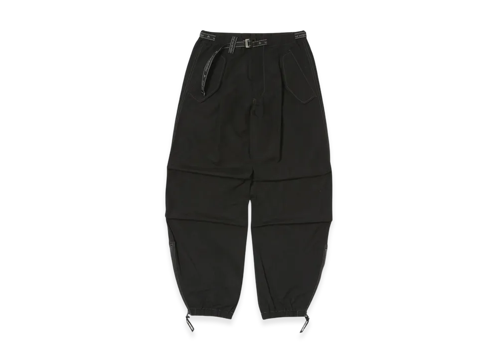 and wander High Count Cloth Side Zip Hem Pants "Black"