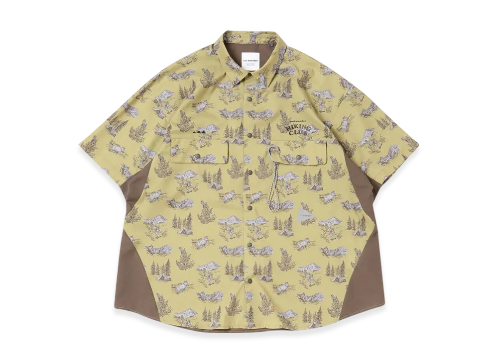 and wander Hiking Club Tech Shirt "Beige"
