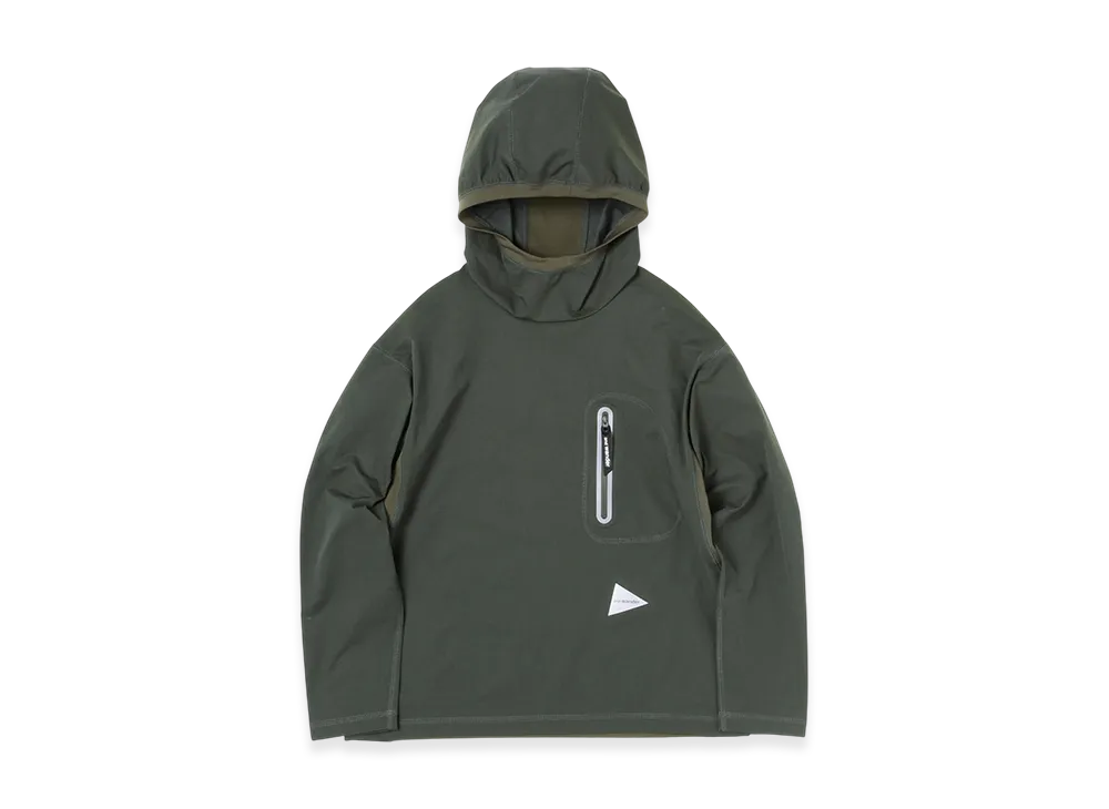 and wander Hybrid Warm Pocket Hoodie "Dark Green"