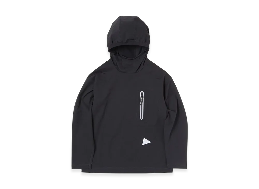 and wander Hybrid Warm Pocket Hoodie "Black"