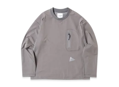 and wander Hybrid Warm Pocket LS T "Gray"