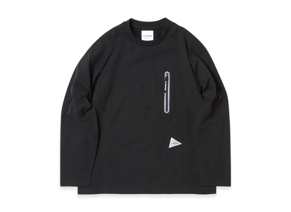 and wander Hybrid Warm Pocket LS T "Black"