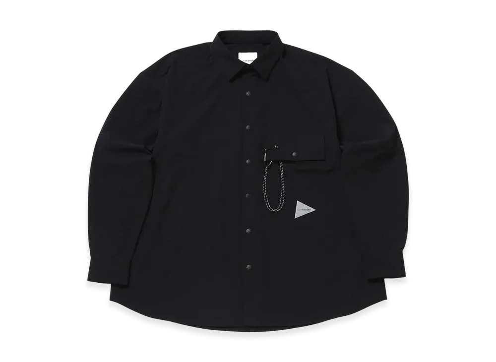 and wander Light W Cloth Shirt "Black"