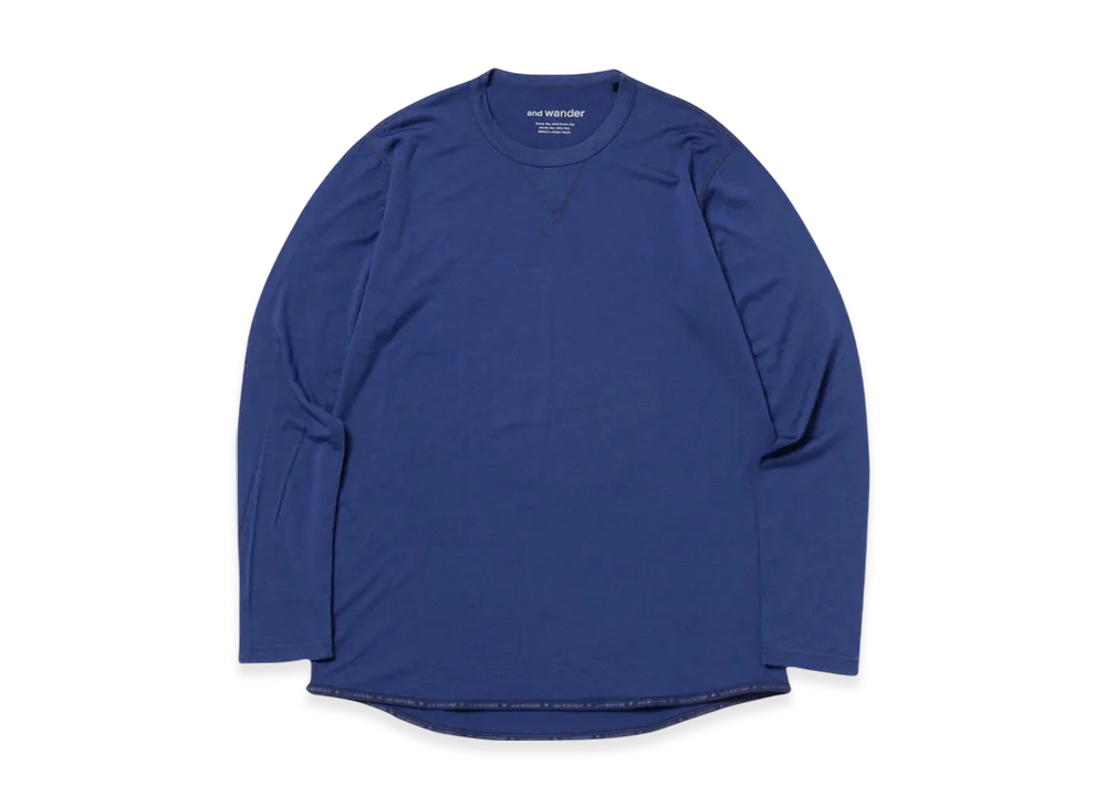and wander Merino Base LS T "Blue"