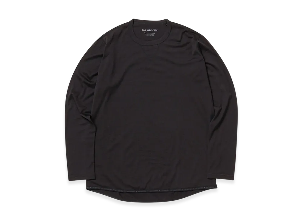 and wander Merino Base LS T "Black"
