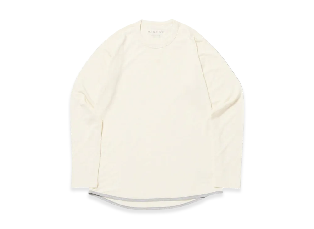 and wander Merino Base LS T "Off White"