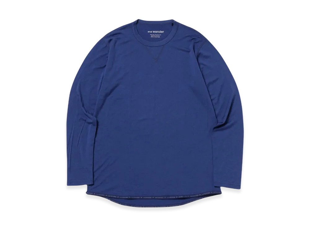 and wander Merino Base LS T "Blue"