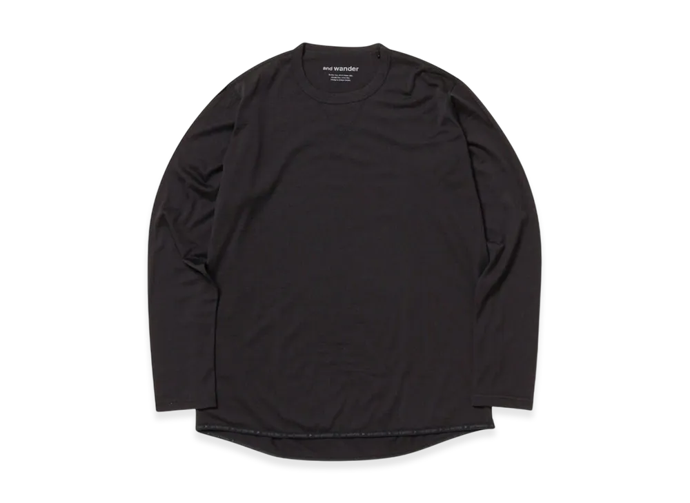and wander Merino Base LS T "Black"