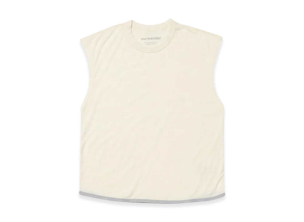 and wander Merino Base Tank Top "Off White"