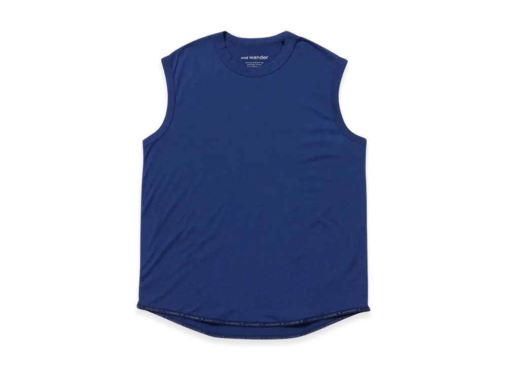 and wander Merino Base Tank Top "Blue"