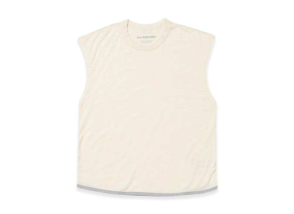 and wander Merino Base Tank Top "Off White"