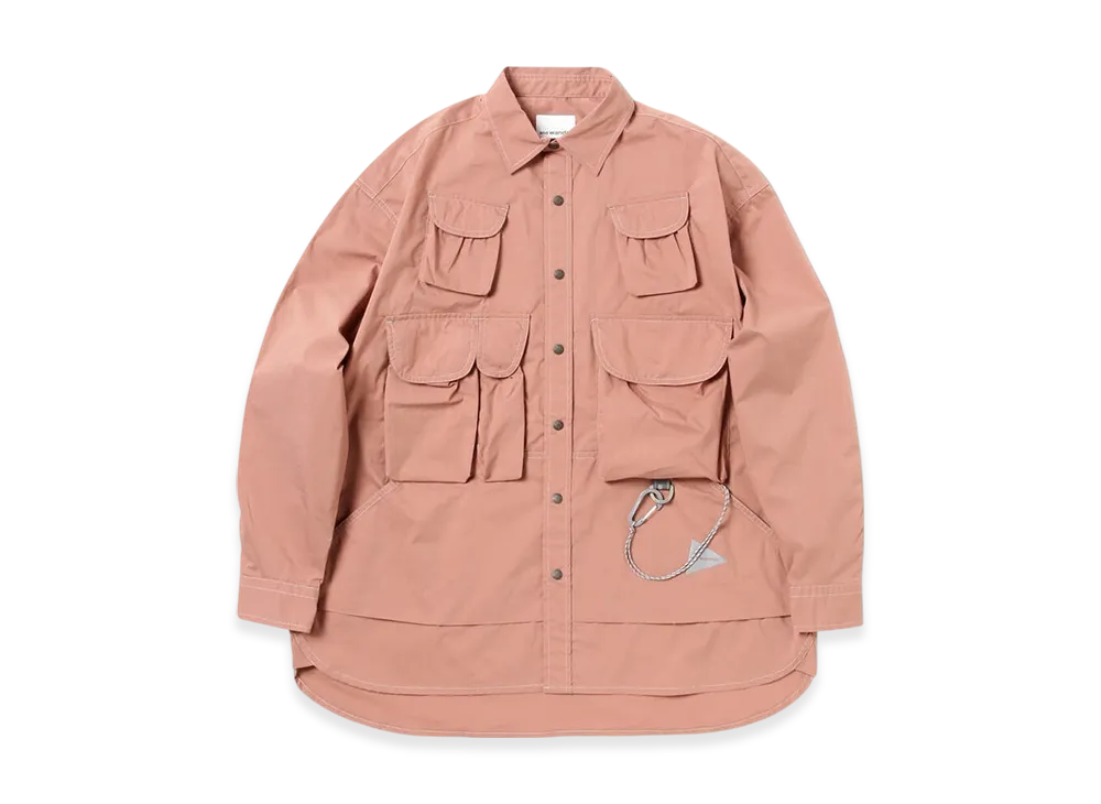and wander Multi Pocket LS Shirt (M) "Pink"