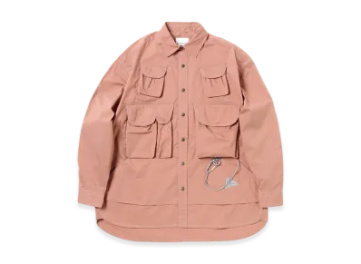 and wander Multi Pocket LS Shirt (M) "Pink"