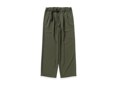 and wander PE Melange Twill Wide Pants "Dark Green"