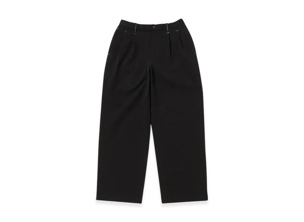 and wander Plain Wide Stretch Pants "Black"