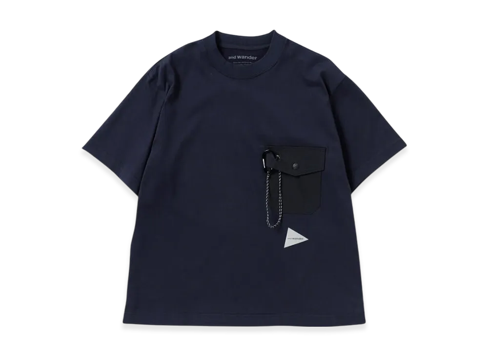 and wander Pocket T "Navy"