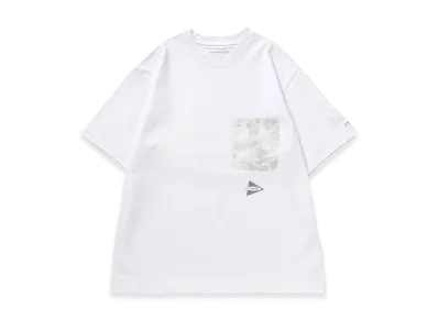 and wander Print Pocket T "White"