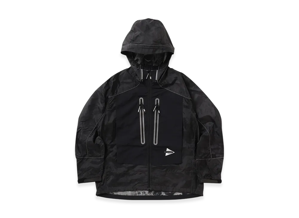 and wander Printed Nylon Jacket "Charcoal"