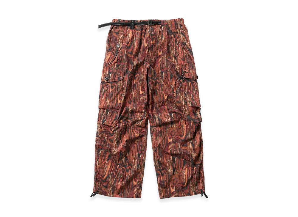 and wander Printed Ripstop Cargo Pants "Red"
