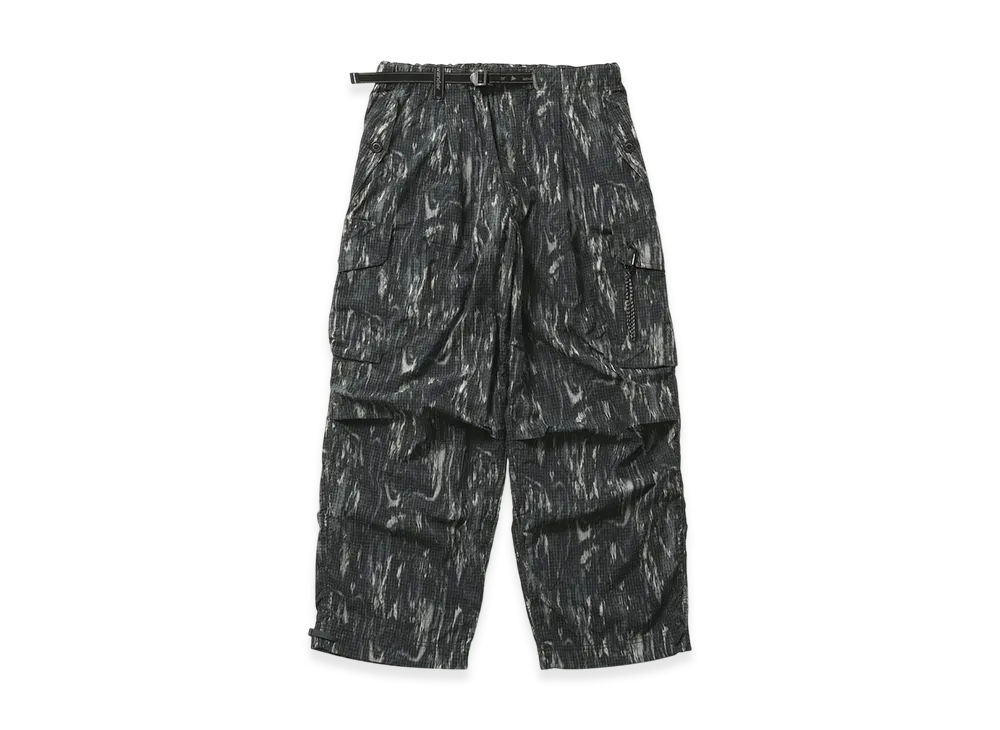 and wander Printed Ripstop Cargo Pants "Black"
