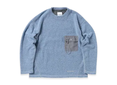 and wander Re Wool JQ Crew Neck "Light Blue"