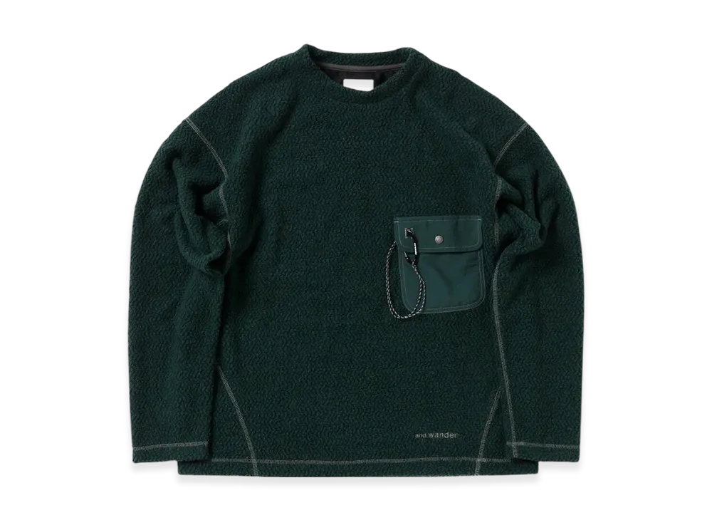 and wander Re Wool JQ Crew Neck "Green"