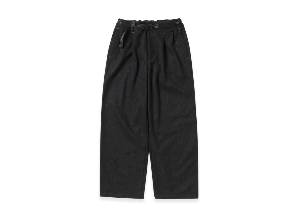 and wander Rewool Tweed Wide Pants "Dark Gray"