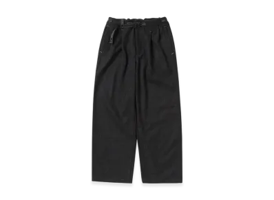 and wander Rewool Tweed Wide Pants "Dark Gray"