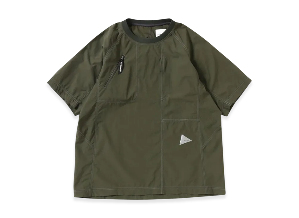 and wander Stretch Rip Pullover "Dark Khaki"