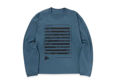 and wander Typography Printed LS T "Dark Blue"