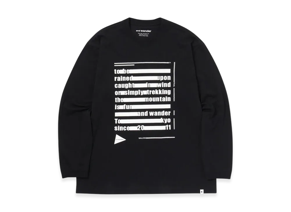 and wander Typography Printed LS T "Black"