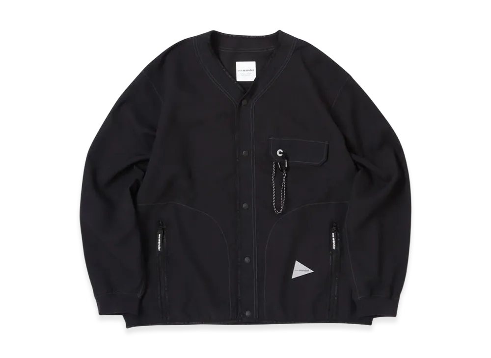 and wander Vent Cardigan "Black"