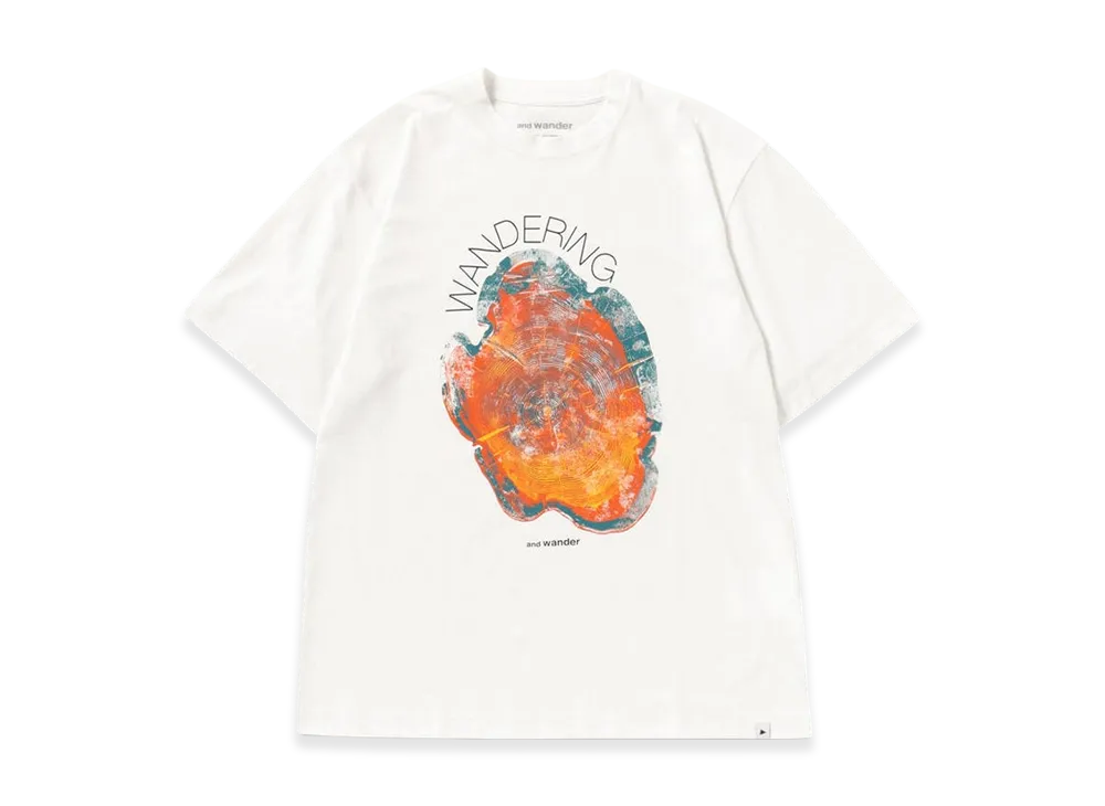 and wander Wandering Printed T "White"