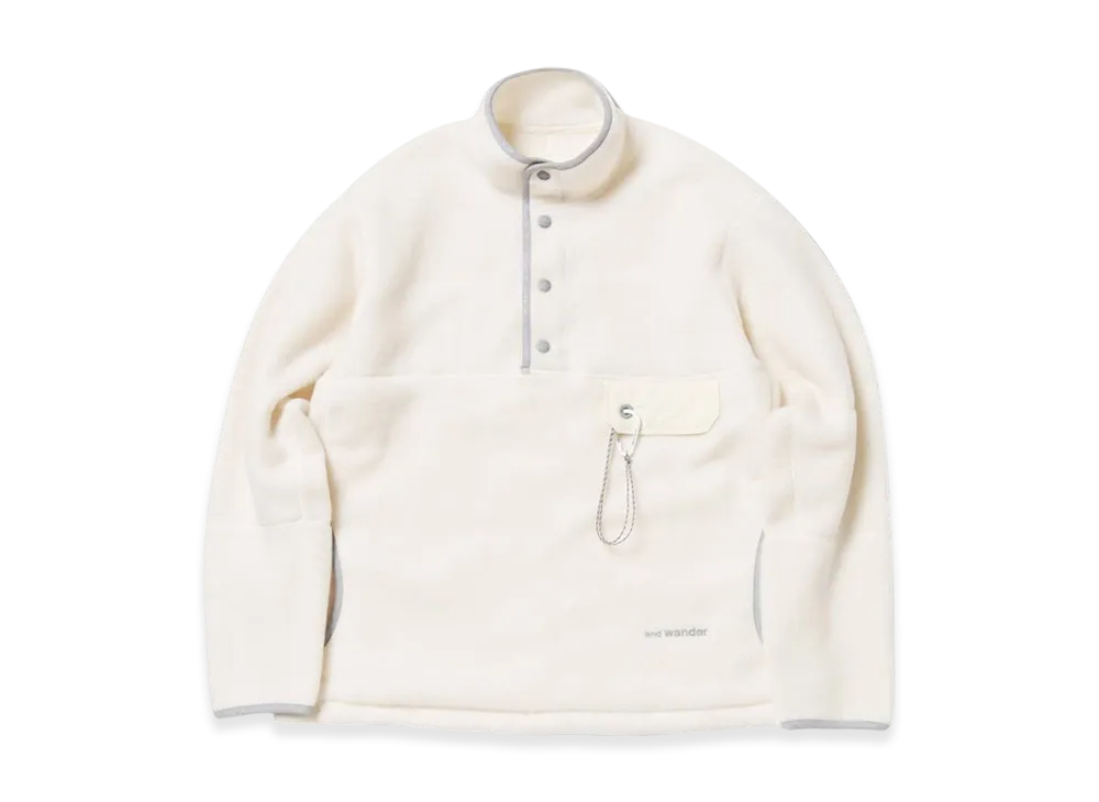 and wander Wool Fleece Pullover "Off White"
