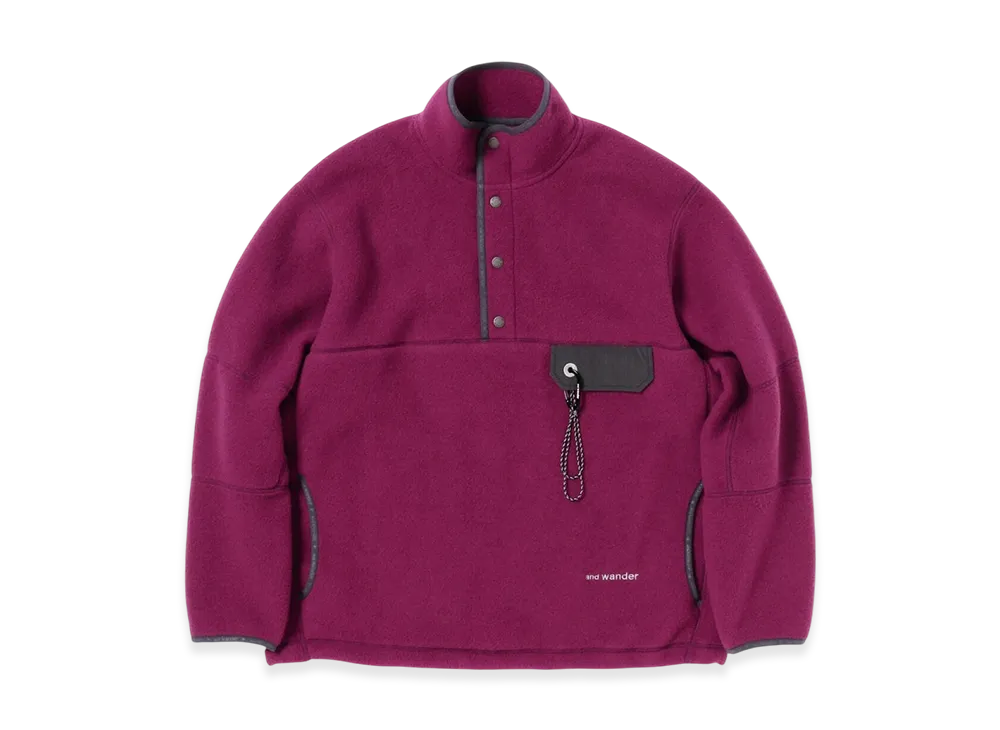 and wander Wool Fleece Pullover "Purple"
