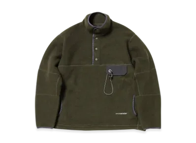 and wander Wool Fleece Pullover "Khaki"