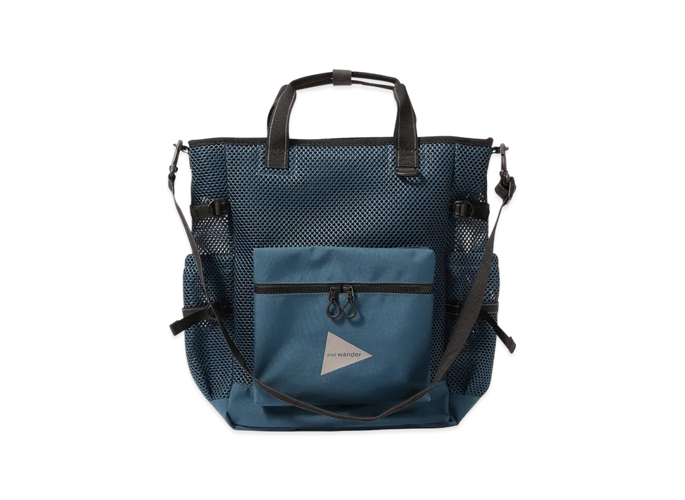 and wander 3D Mesh 2Way Tote Bag "Blue"