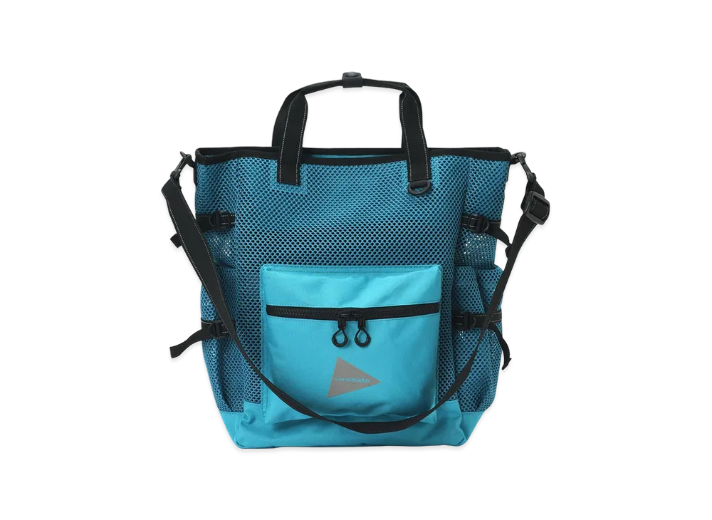 and wander 3D Mesh 2Way Tote Bag "Light Blue"