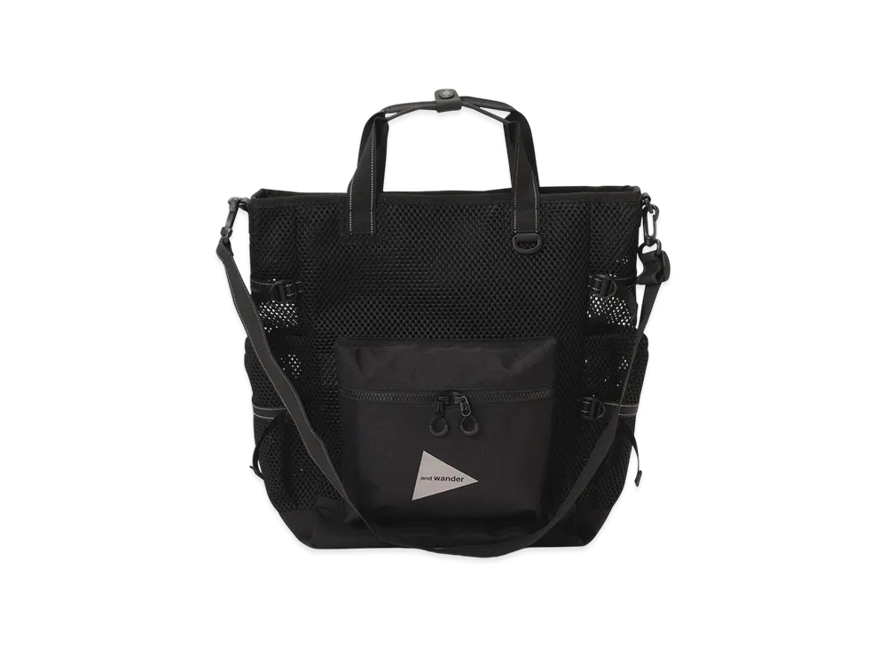 and wander 3D Mesh 2Way Tote Bag "Black"
