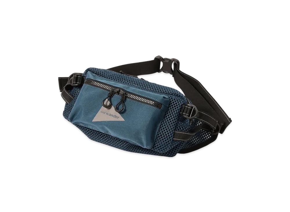 and wander 3D Mesh Waist Bag "Blue"