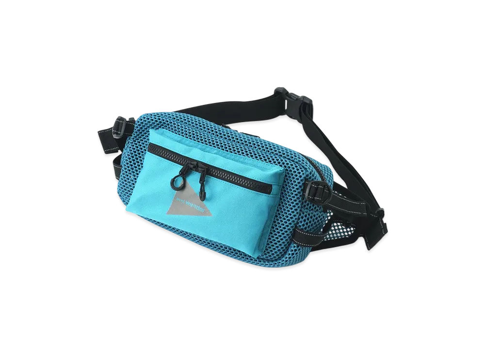and wander 3D Mesh Waist Bag "Light Blue"
