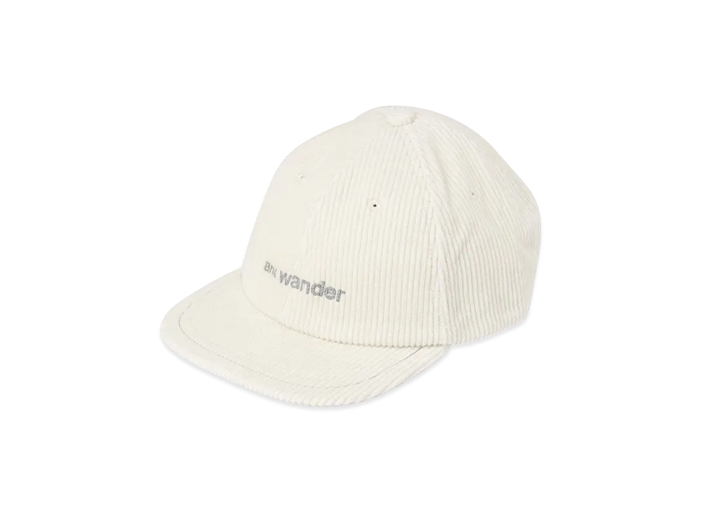and wander Corduroy Cap "Off White"