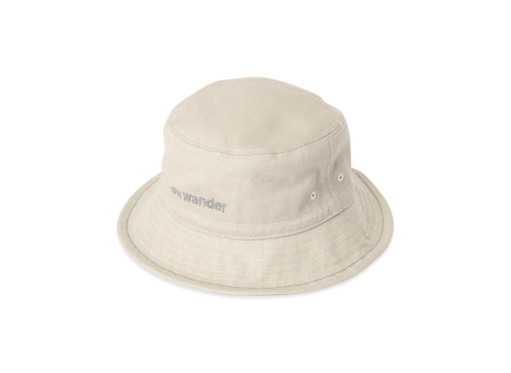 and wander Cotton Twill Hat "Off White"