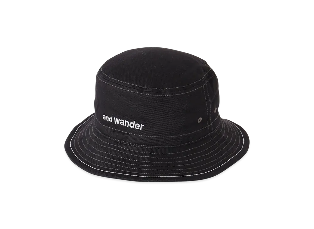 and wander Cotton Twill Hat "Black"