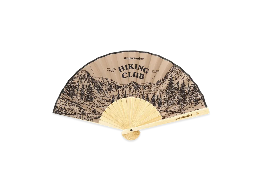 and wander Hiking Club Folding Hand Fan "Beige"