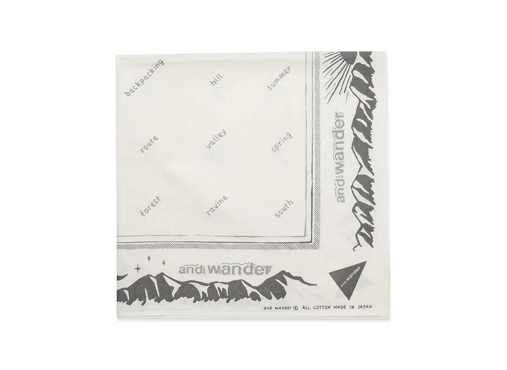 and wander Reflective Words Bandanna "Off White"
