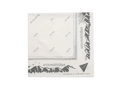 and wander Reflective Words Bandanna "Off White"