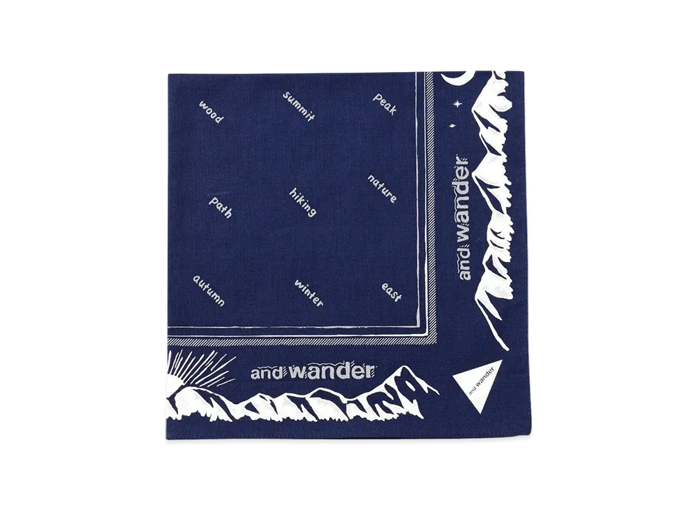 and wander Reflective Words Bandanna "Navy"