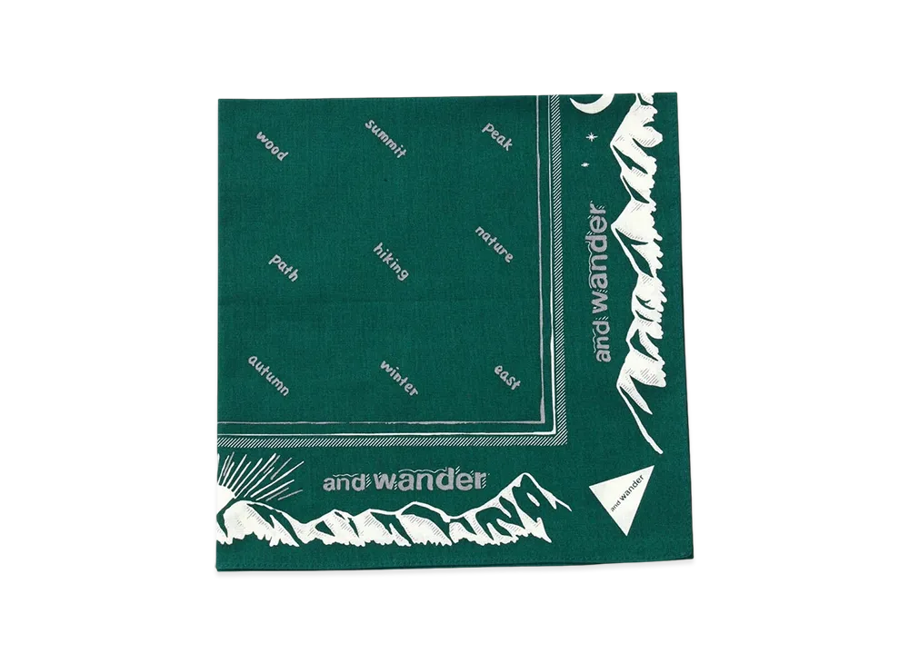 and wander Reflective Words Bandanna "Green"